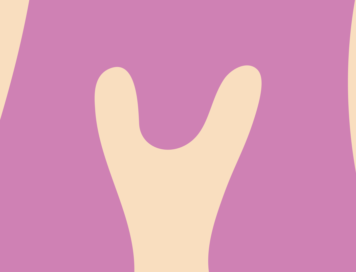 branding element She's the Bomb, purple letter on beige background