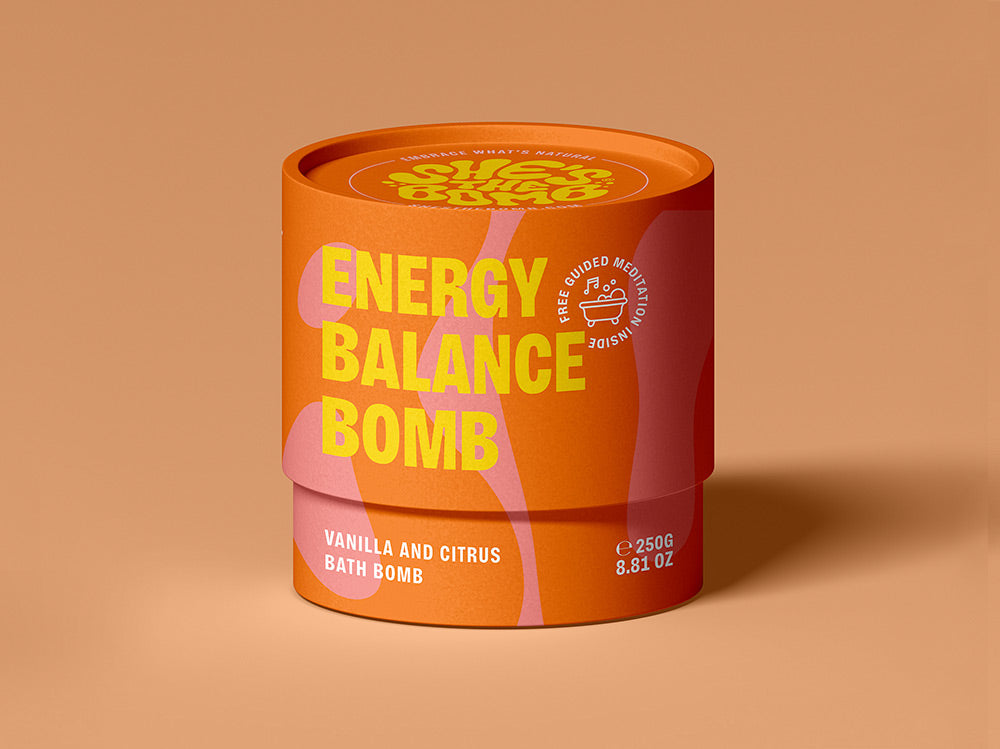 Bath Bomb packshot She's the Bomb, Energy balance Bomb, Vanilla and Citrus Bath Bomb